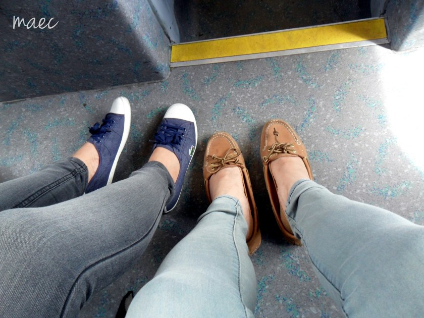 feet at the bus