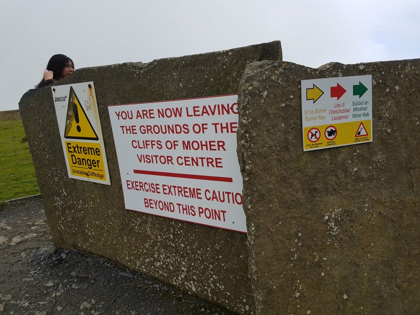 unstable cliff warning